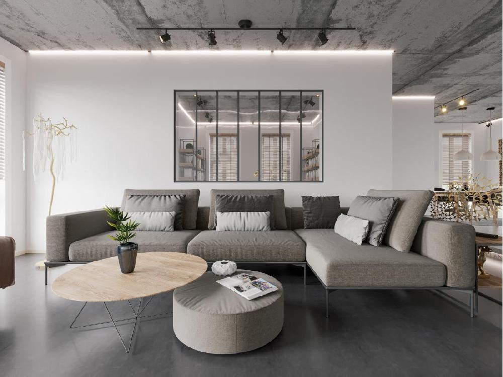 vente unique Verrière atelier en aluminium thermolaqué - 210x130 cm - Noir - BAYVIEW
