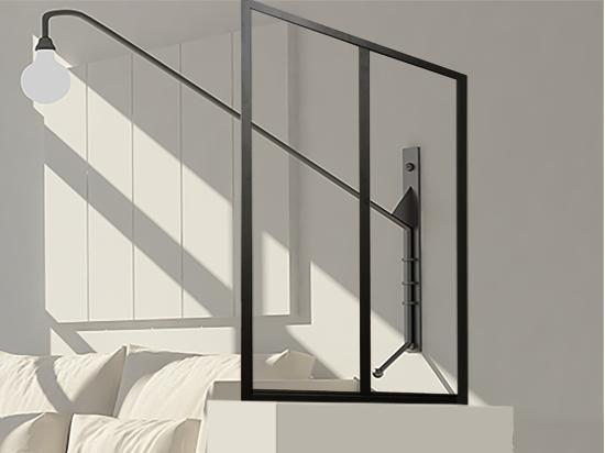 Vente Unique Verrière Atelier En Aluminium Thermolaqué - 60x105 Cm - Noir - BAYVIEW