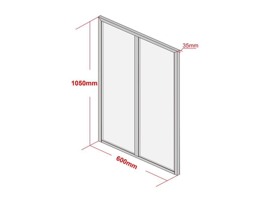 Vente Unique Verrière Atelier En Aluminium Thermolaqué - 60x105 Cm - Noir - BAYVIEW