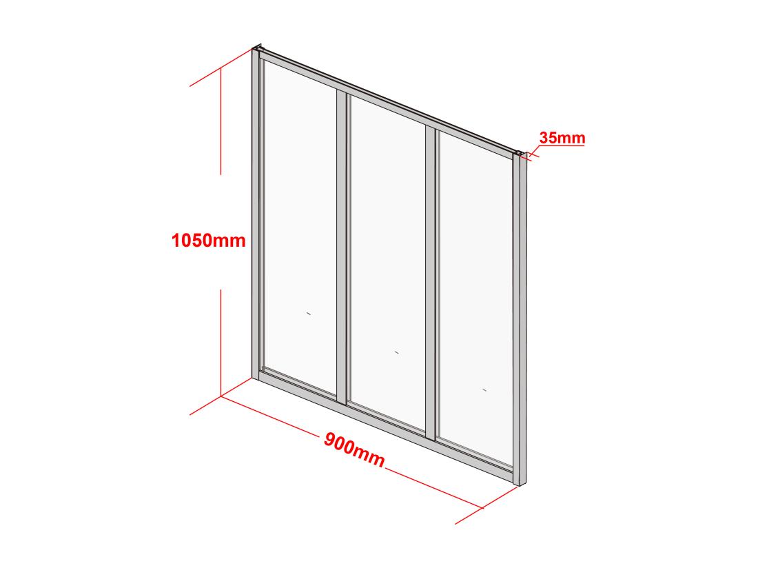 Vente Unique Verrière Atelier En Aluminium Thermolaqué - 90x105 Cm - Noir - BAYVIEW