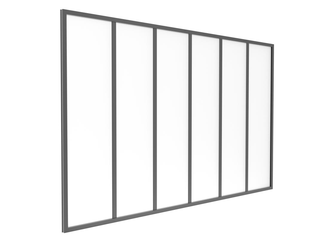 Vente Unique Verrière Atelier En Aluminium Thermolaqué Et Verre Dépoli - 180x105 Cm - Noir - BAYVIEW
