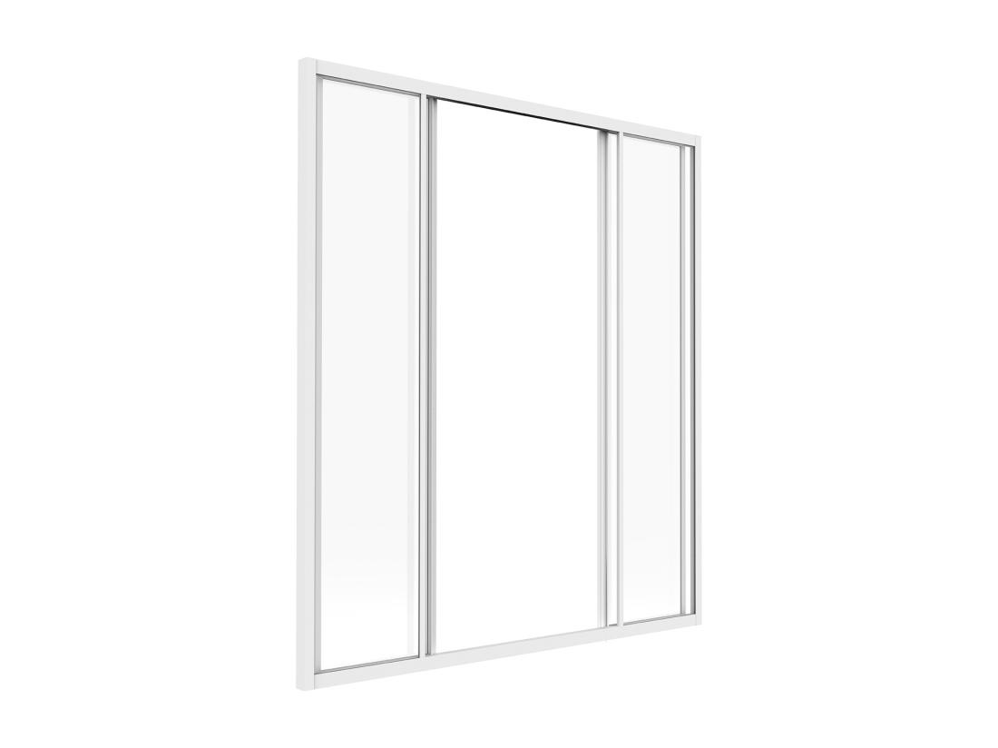 Vente Unique Verrière Coulissante En Aluminium Thermolaqué Blanc 120x130 Cm - RAVENA