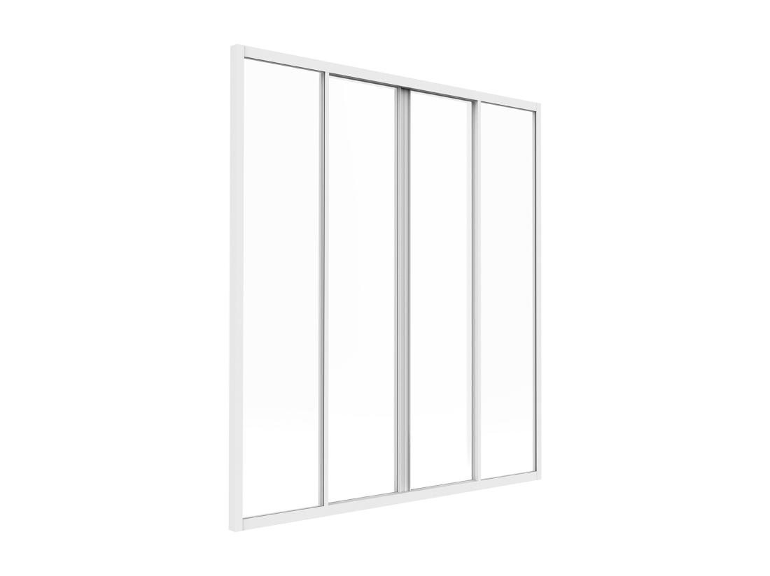 Vente Unique Verrière Coulissante En Aluminium Thermolaqué Blanc 120x130 Cm - RAVENA