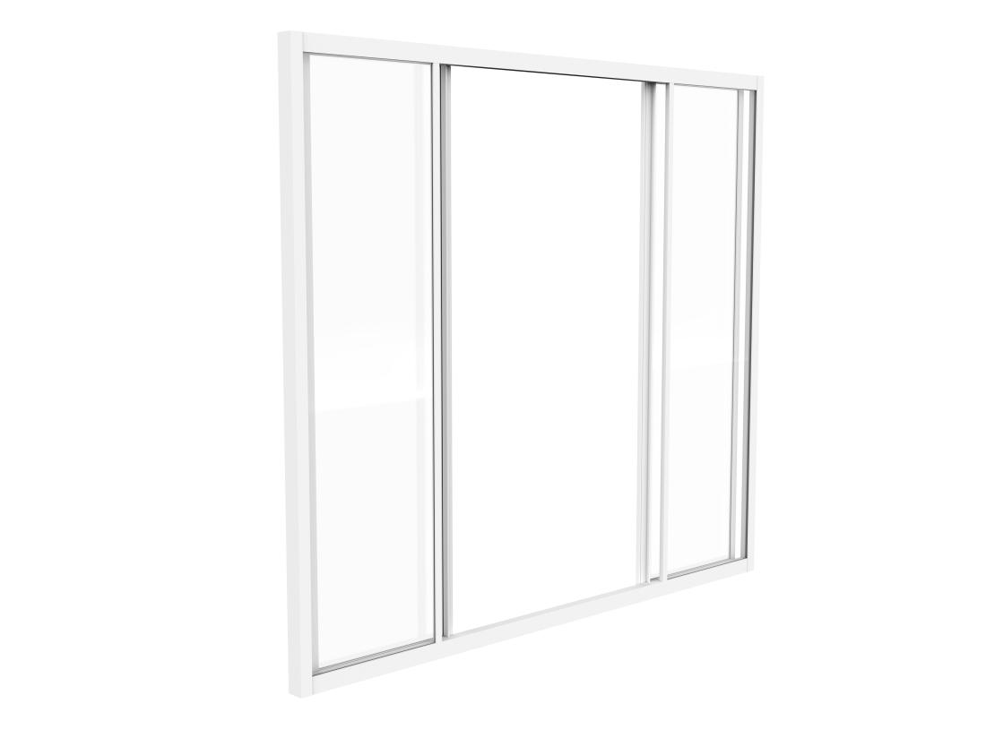 Vente Unique Verrière Coulissante En Aluminium Thermolaqué Blanc 120x105 Cm - RAVENA