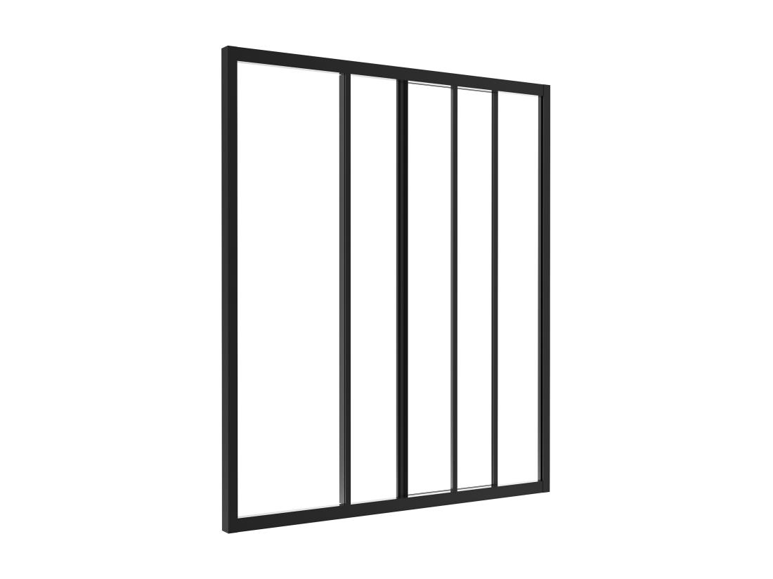 Vente Unique Verrière Coulissante En Aluminium Thermolaqué Noir 90 X105 Cm - RAVENA