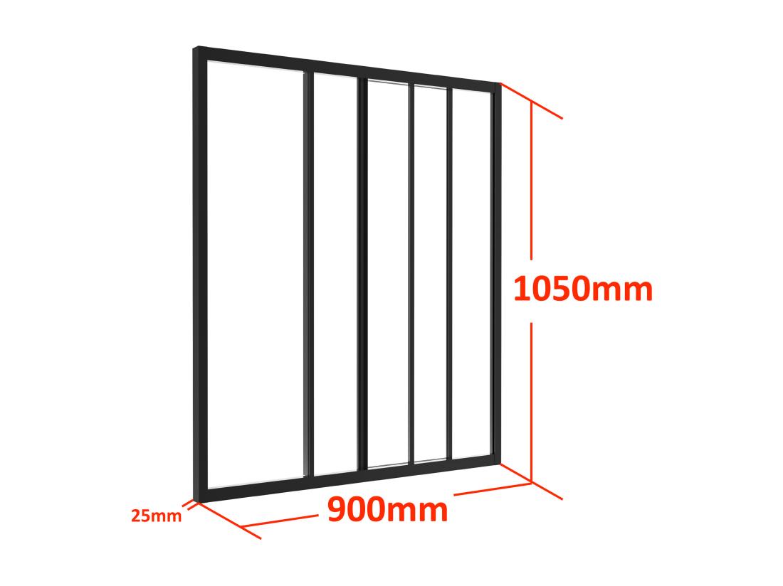 Vente Unique Verrière Coulissante En Aluminium Thermolaqué Noir 90 X105 Cm - RAVENA