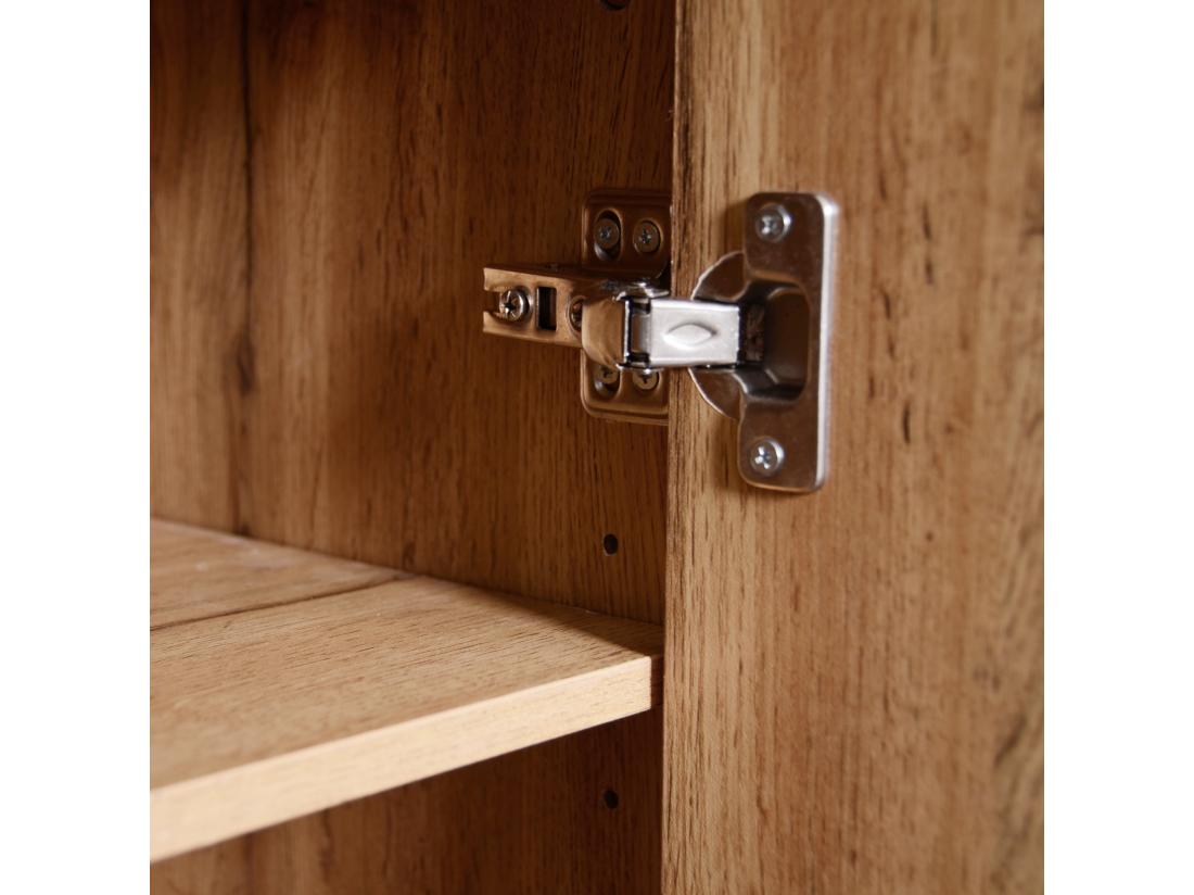 Vente Unique Vestiaire D'entrée Avec Miroir Et Meuble à Chaussures - Hauteur 190cm - Naturel & Noir