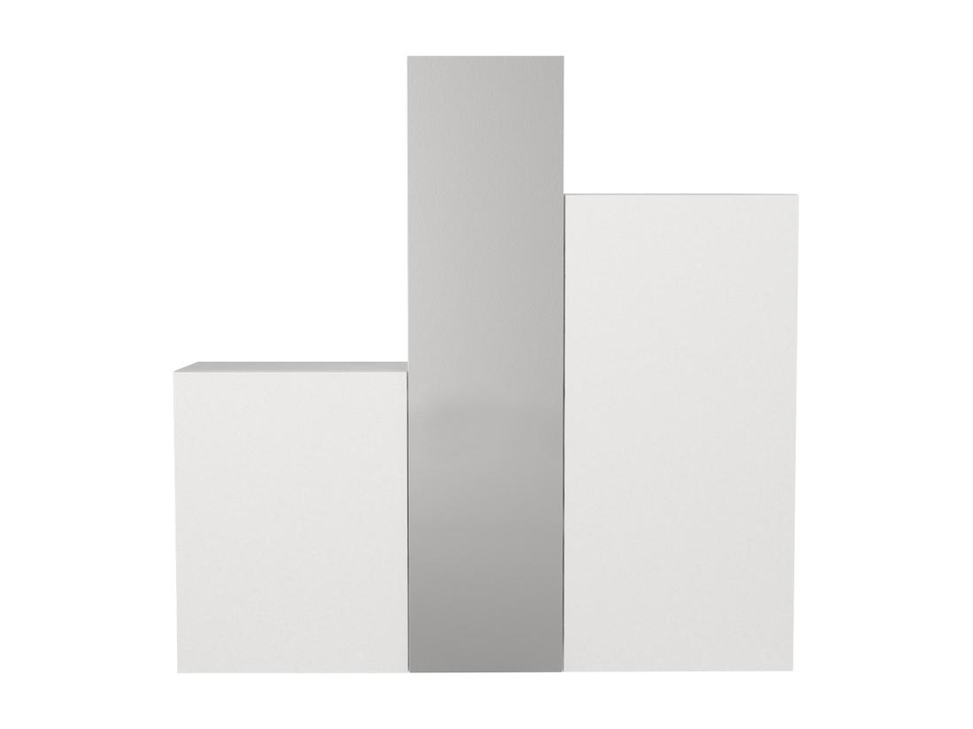 Vente Unique Vestiaire Modulable 3 Portes - Avec Miroir - L180 Cm - Blanc - TELEZA