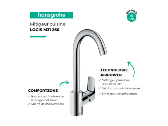 Vente Unique VILLEROY ET BOCH Evier 1 Bac Tudor Avec Mitigeur Cuisine Bec Haut Logis