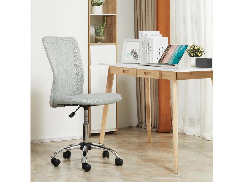 Vente Unique Vinsetto Chaise De Bureau Ergonomique Hauteur Réglable Piètement Chromé Pivotant 360° Revêtement Maille Gris