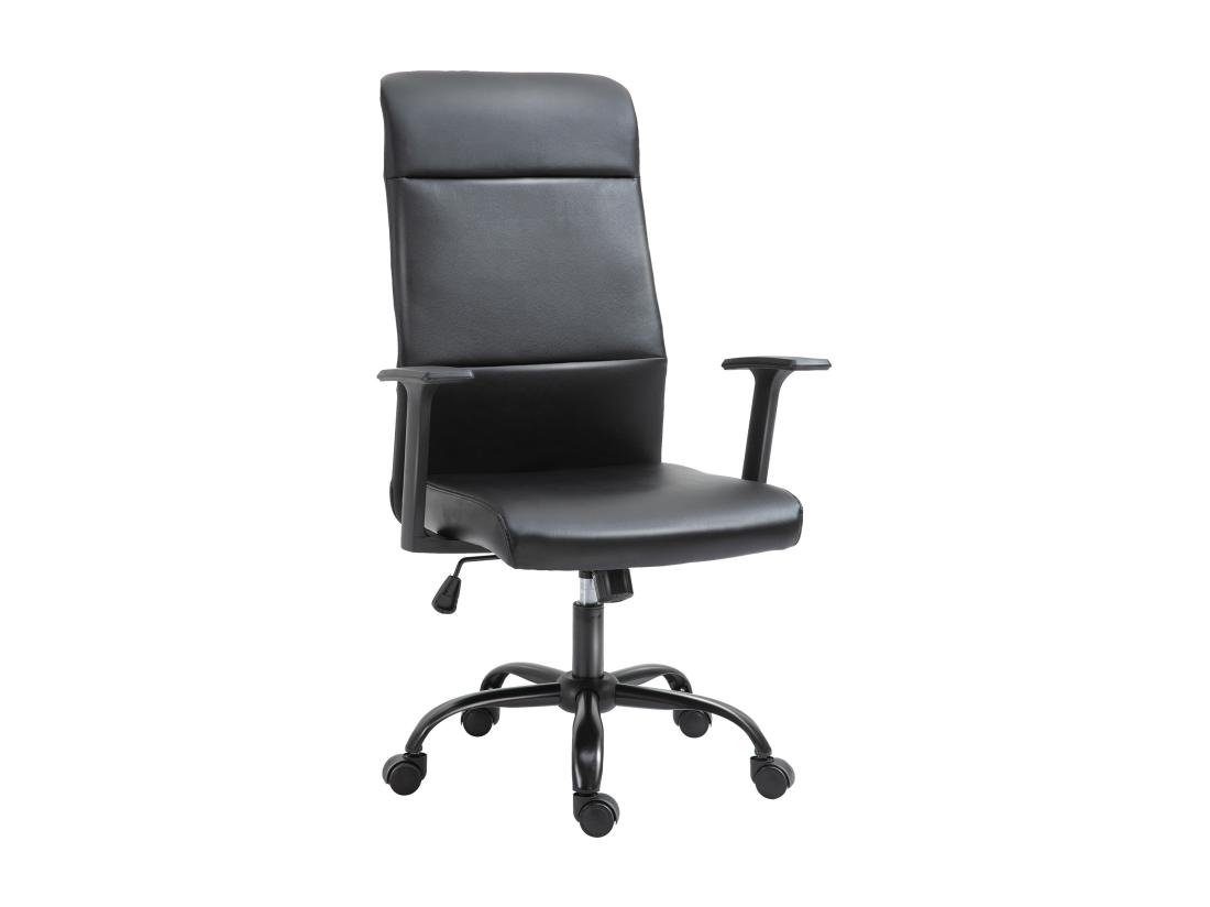Vente Unique Vinsetto Fauteuil De Bureau Manager Ergonomique Pivotant 360° Hauteur Assise Réglable Revêtement Synthétique PU Noir