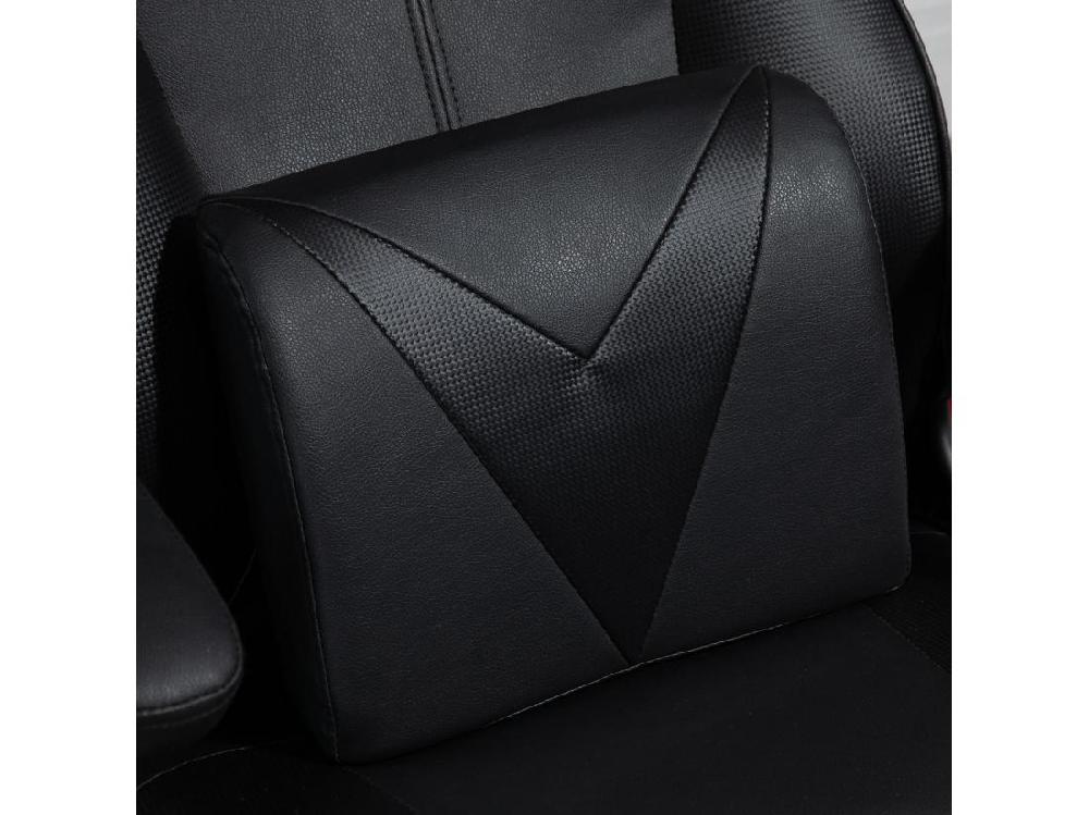 Vente Unique Vinsetto Fauteuil Gaming Fauteuil De Bureau Gaming Base Ronde Métal Pivotante 360° Hauteur Réglable Coussins Intégrés Revêtement Synthétique Noir