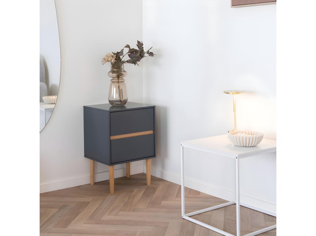 Vente Unique Vita - Bout De Canapé En Bois Et Métal Blanc - Blanc