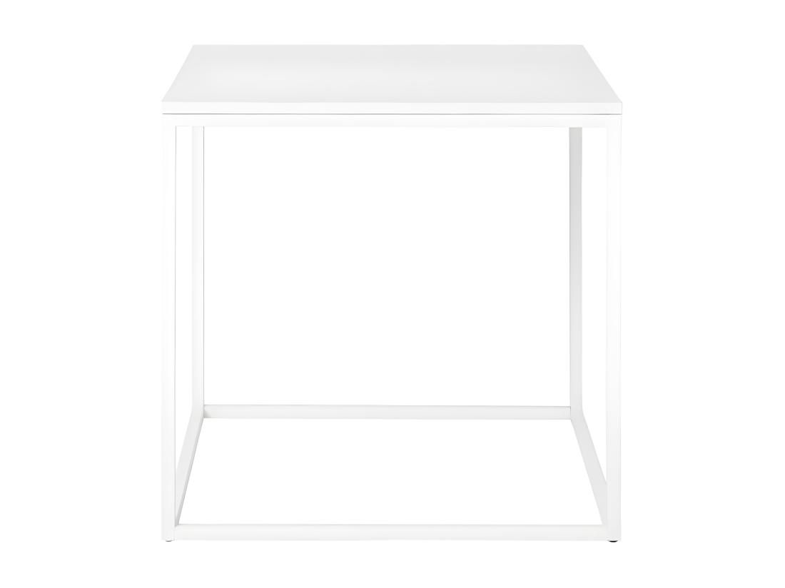 vente unique Vita - Bout de canapé en bois et métal blanc - Blanc