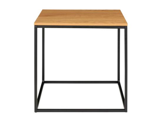 vente unique Vita - Bout de canapé en métal et bois - Bois clair / noir