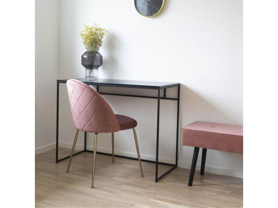 vente unique Vita - Bureau en bois et métal L100cm : Couleur - Noir
