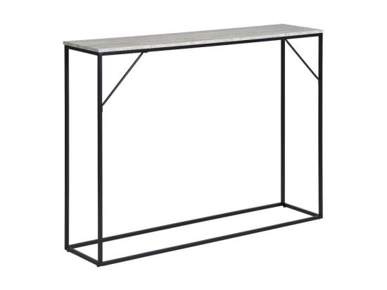 Vente Unique Vita - Console Effet Travertin Et Métal - Beige