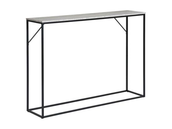 vente unique Vita - Console effet travertin et métal - Beige