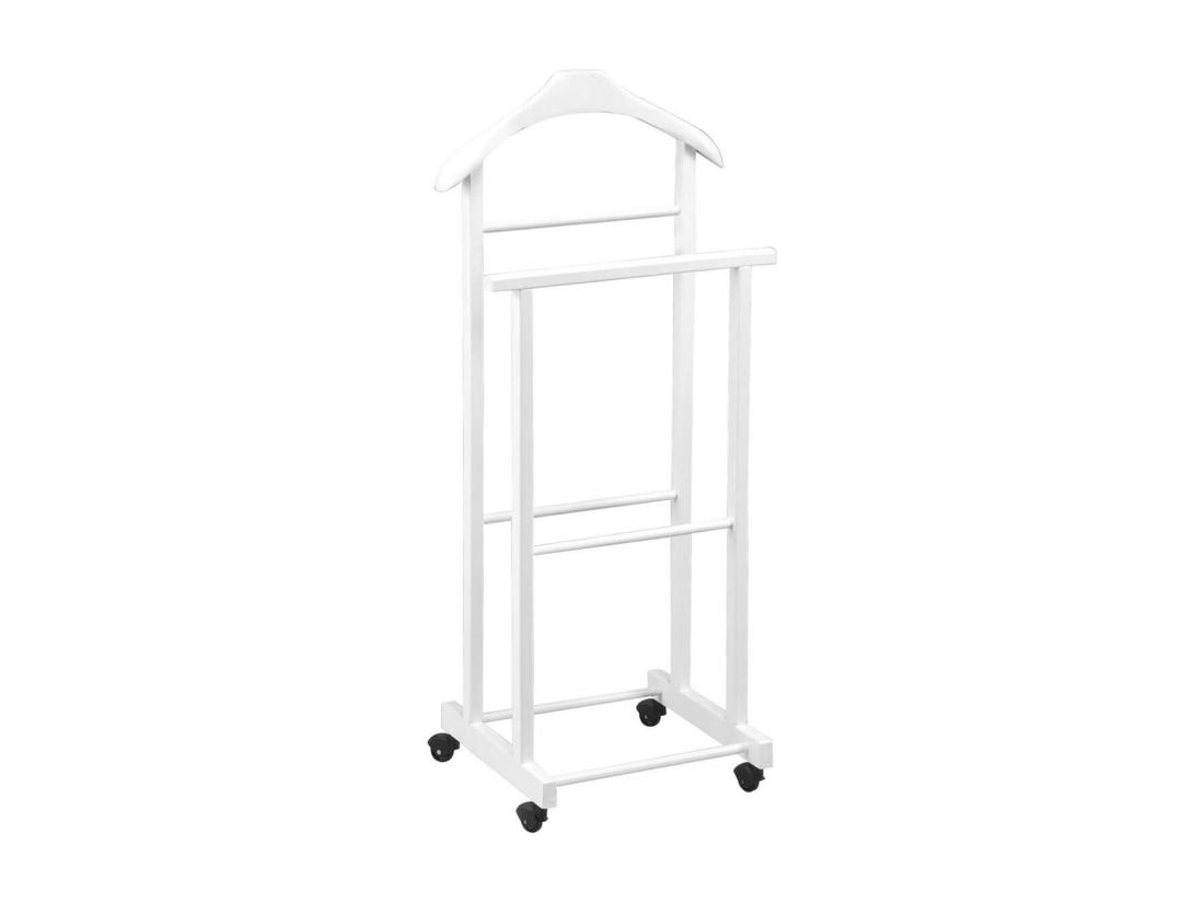 Vente Unique VITALIS - Valet De Nuit Blanc Sur Roulettes