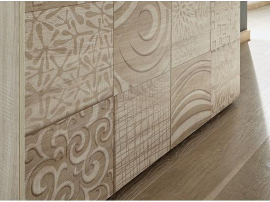 vente unique Vitrine 2 portes bois mélaminé chêne clair Zebre L 120cm