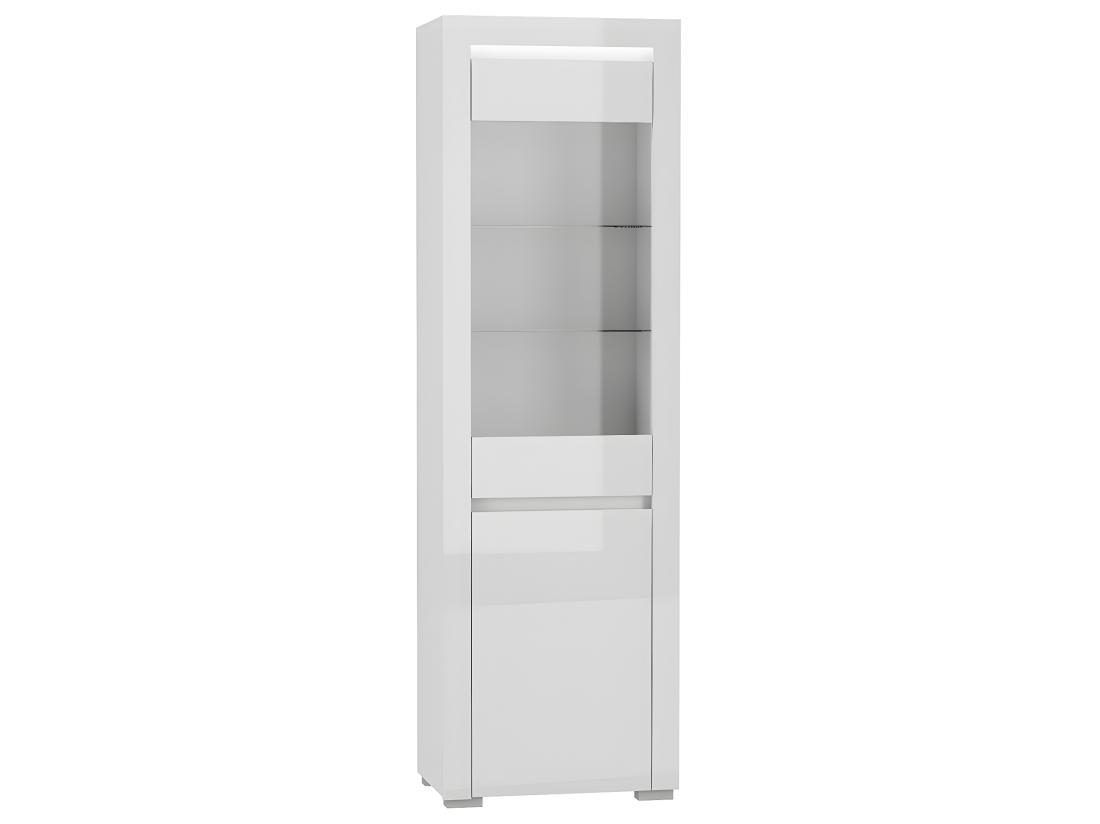 Vente Unique Vitrine 2 Portes LED Inclus Kasla Blanc