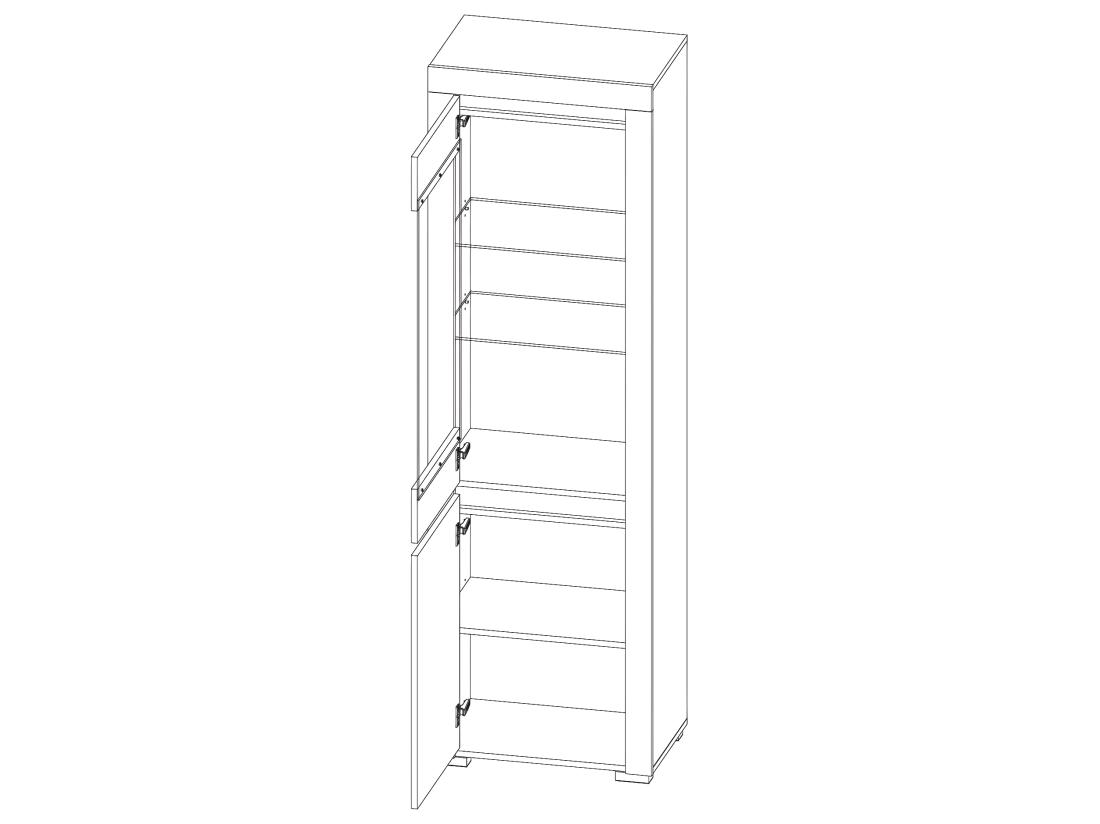 vente unique Vitrine 2 portes LED inclus Kasla Blanc