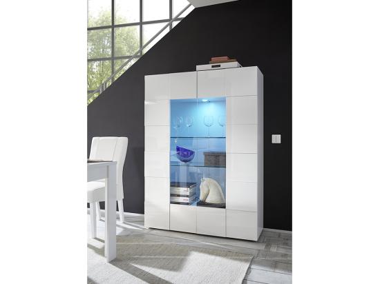 vente unique Vitrine CALISTO - LEDs - 2 portes - Blanc laqué