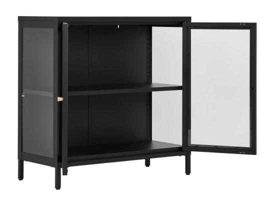 Vente Unique Vitrine De Salon Dalby Noir 80x35x80 Cm EPIKASA