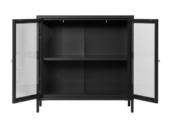Vente Unique Vitrine De Salon Dalby Noir 80x35x80 Cm EPIKASA