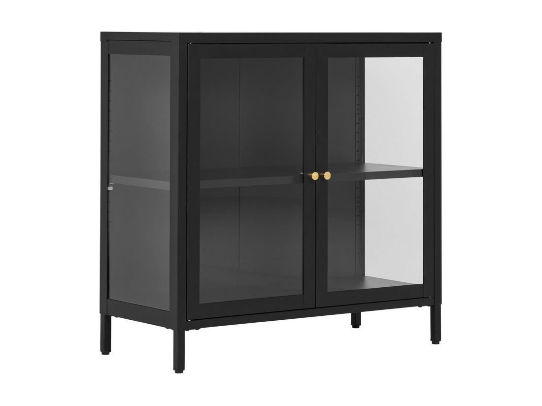 vente unique Vitrine de Salon Dalby Noir 80x35x80 cm EPIKASA