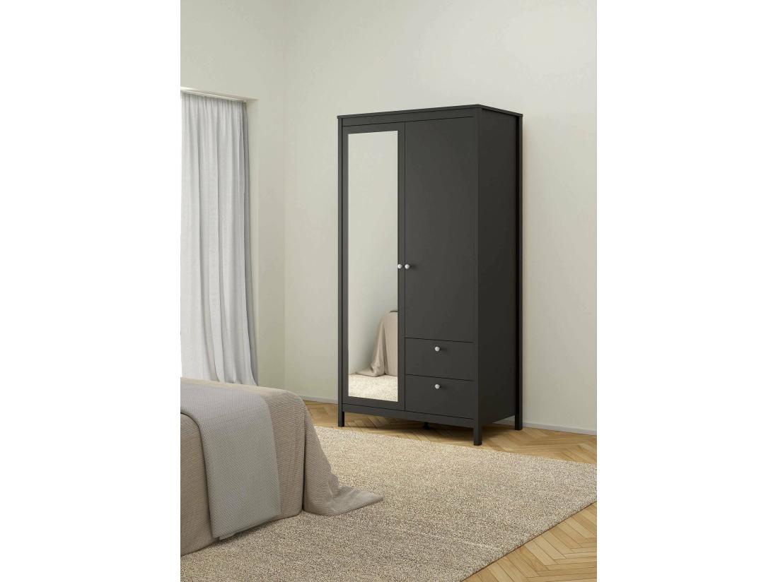 Vente Unique Vitrine Dvecch Buffet D'exposition Vitrine Polyvalente Buffet De Salon 78x33 H199 Cm Noir