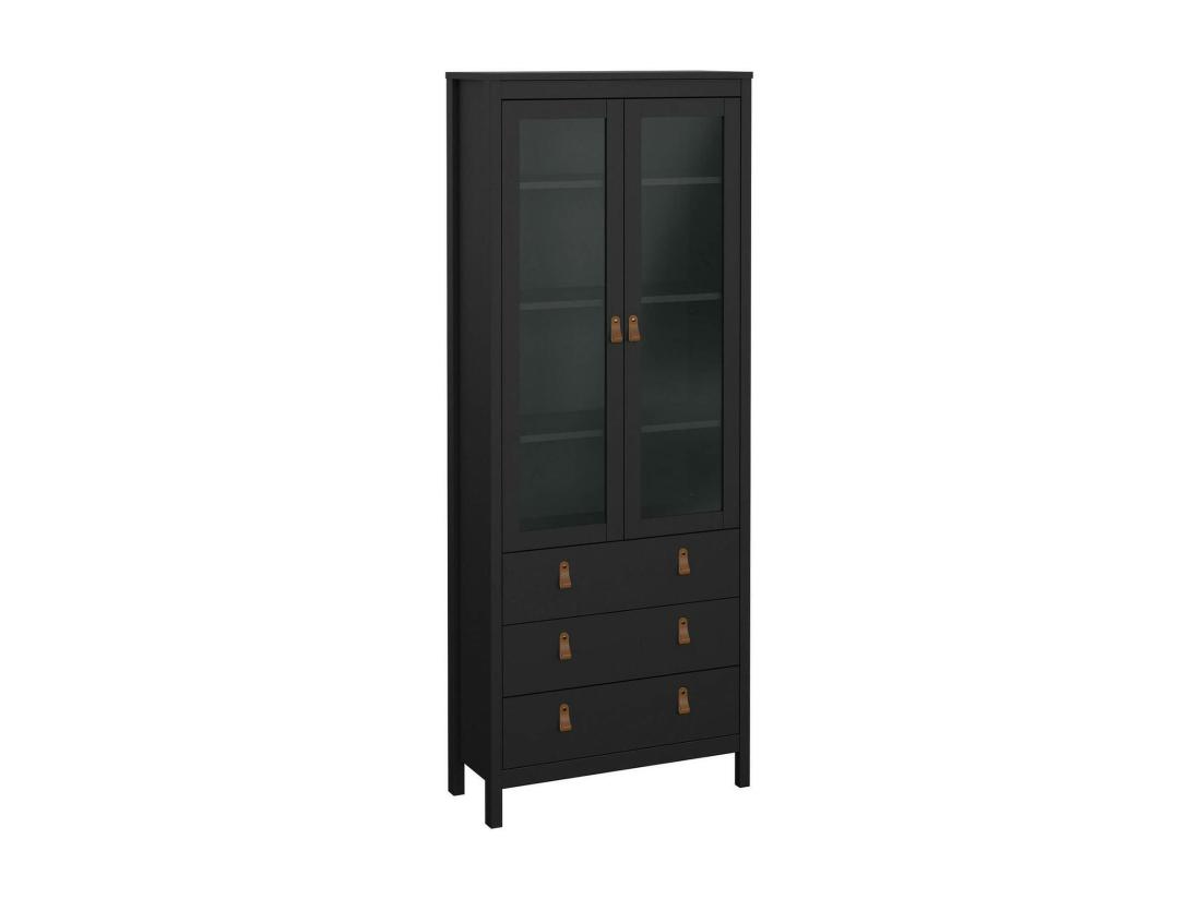 vente unique Vitrine Dvecch Buffet d'exposition Vitrine polyvalente Buffet de salon 78x33 h199 cm Noir