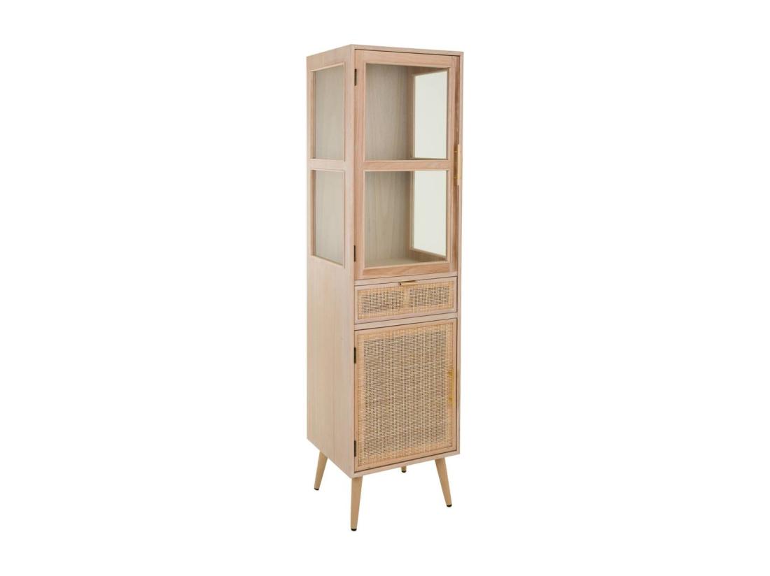 Vente Unique Vitrine En Bois Et Grille Marron 46.5x40.5x173.5h