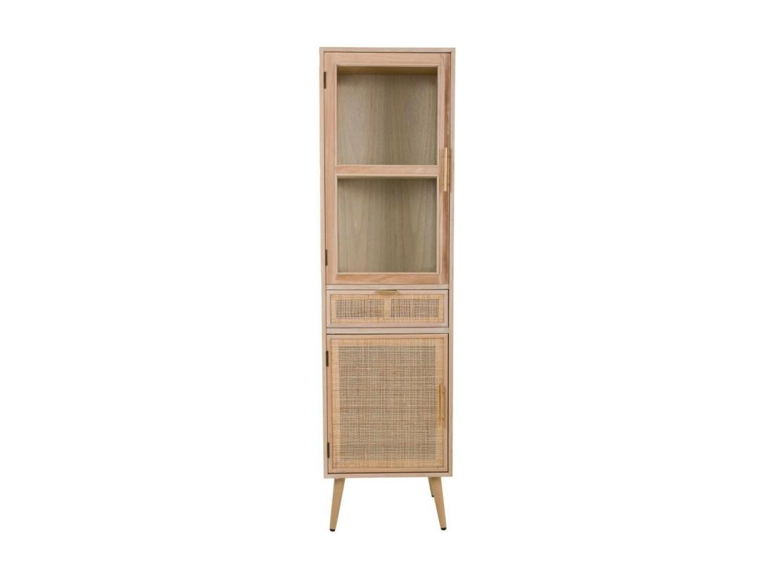 Vente Unique Vitrine En Bois Et Grille Marron 46.5x40.5x173.5h