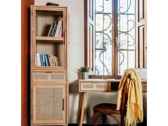 vente unique Vitrine en bois et grille marron 46.5x40.5x173.5h vente unique Vitrine en bois et grille marron 46.5x40.5x173.5h