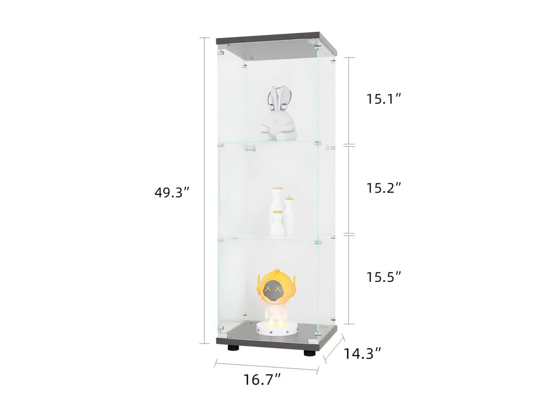vente unique Vitrine en Verre - 3 étagères en Verre - bibliothèque à Poser au Sol pour Chambre à Coucher - Armoire Moderne en Bois avec Portes et Serrure - Noir vente unique Vitrine en Verre - 3 étagères en Verre - bibliothèque à Poser au Sol pour Chambre à Coucher - Armoire Moderne en Bois avec Portes et Serrure - Noir