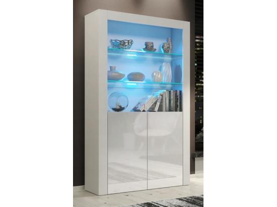 vente unique Vitrine JIVE 90 cm blanc laqué avec LEDS vente unique Vitrine JIVE 90 cm blanc laqué avec LEDS