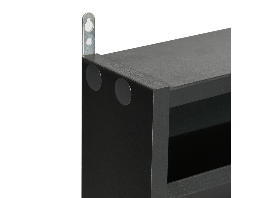 Vente Unique Vitrine Murale étagère - 5 étagères Réglables - 2 Portes Coulissantes Verre - Panneaux Noir