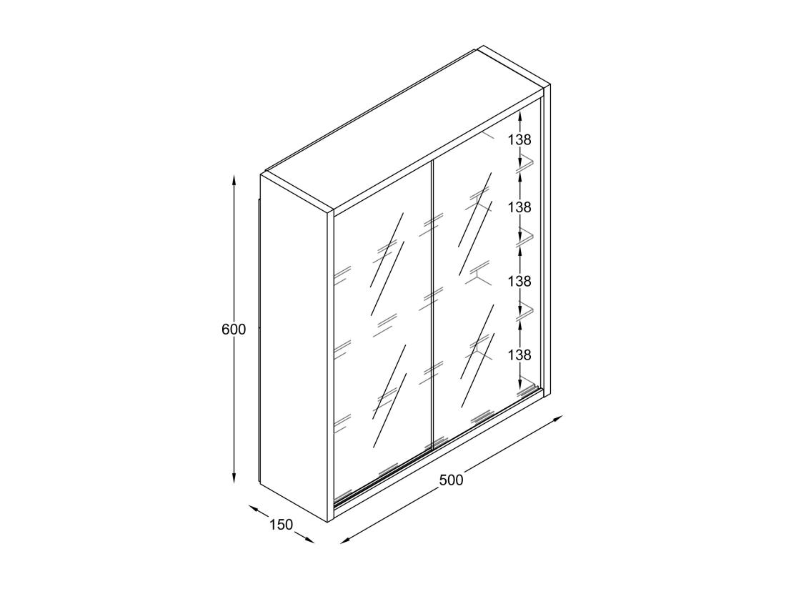 vente unique Vitrine murale suspendue en verre Drivalo M