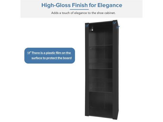 Vente Unique Vitrine Noire Avec éclairage LED 3 Compartiments En Verre 55 * 38 * 166cm