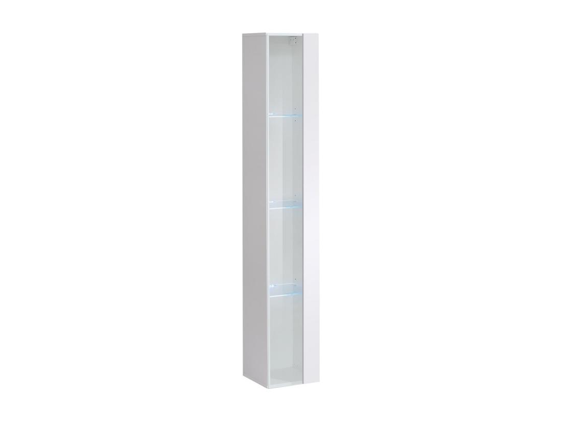 vente unique Vitrine suspendue – Blanc – Collection SWITCH – Porte vitrée et LED inclus – Grand modèle