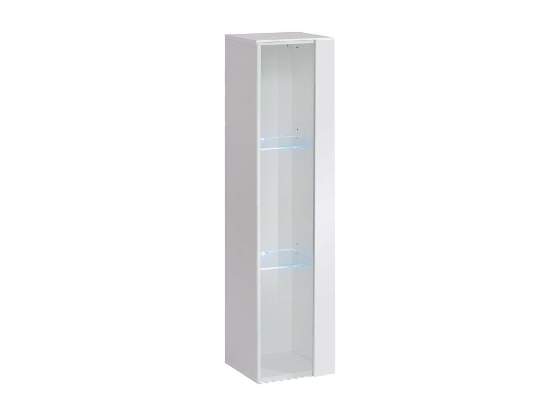 vente unique Vitrine suspendue – Blanc – Collection SWITCH – Porte vitrée et LED inclus – Petit modèle