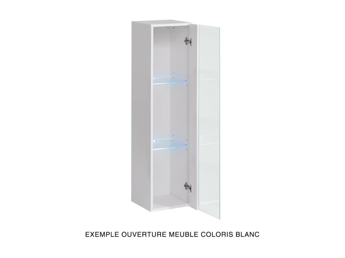 Vente Unique Vitrine Suspendue Noire Petit Modèle Avec 1 Porte Vitrée Et éclairage LED Inclus. Collection SWITCH