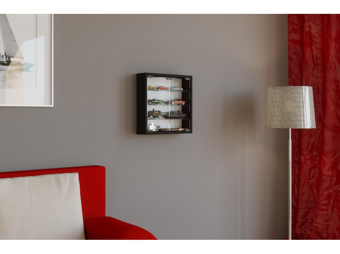 Vente Unique Vitrine Suspendue Vitrine Murale En Verre Mandosa S