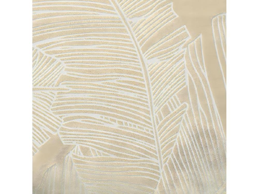 Vente Unique Voilage à œillets Beige Lin Motif Feuille 140 X 240 Cm