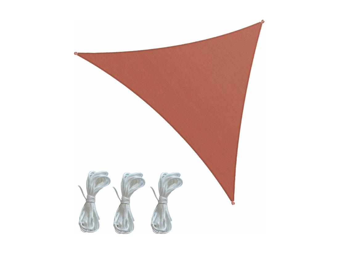 vente unique Voile d'ombrage Palma 500x500x500 Polyester Imperméable Acier Rouge