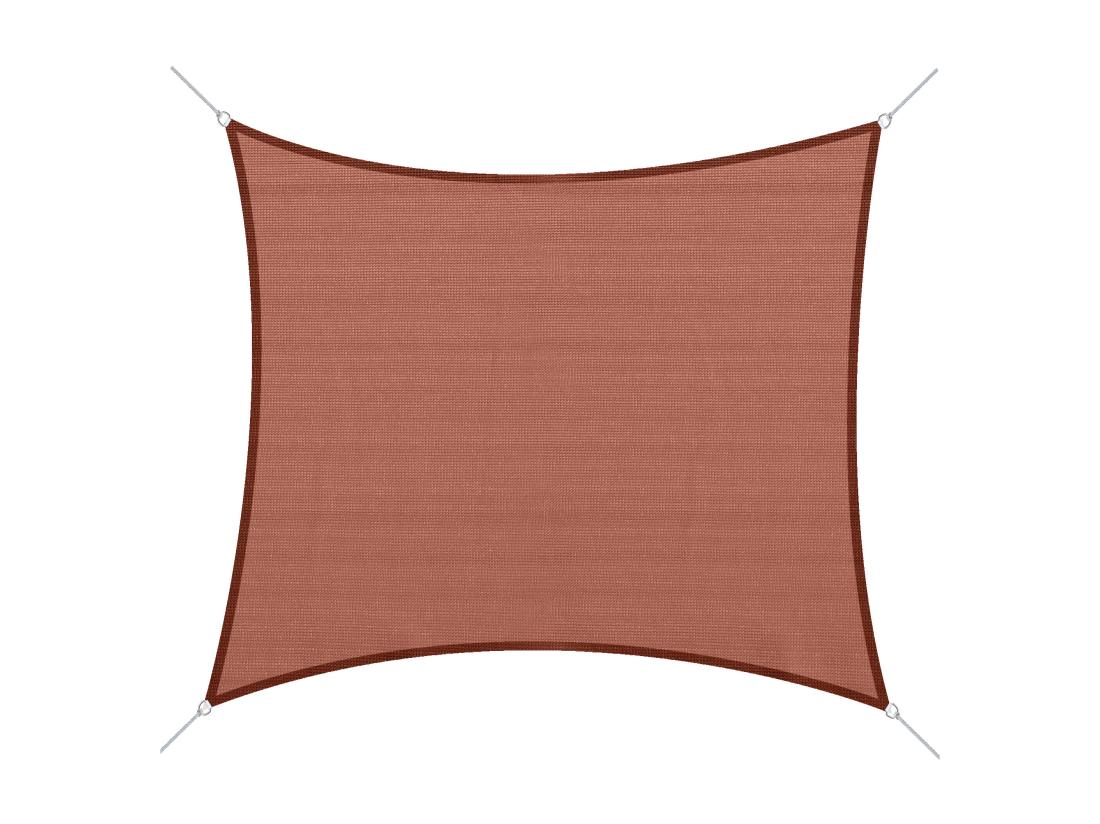 Vente Unique Voile D'ombrage Rectangulaire 3 X 4 M Polyéthylène Haute Densité Résistant Aux UV Rouge