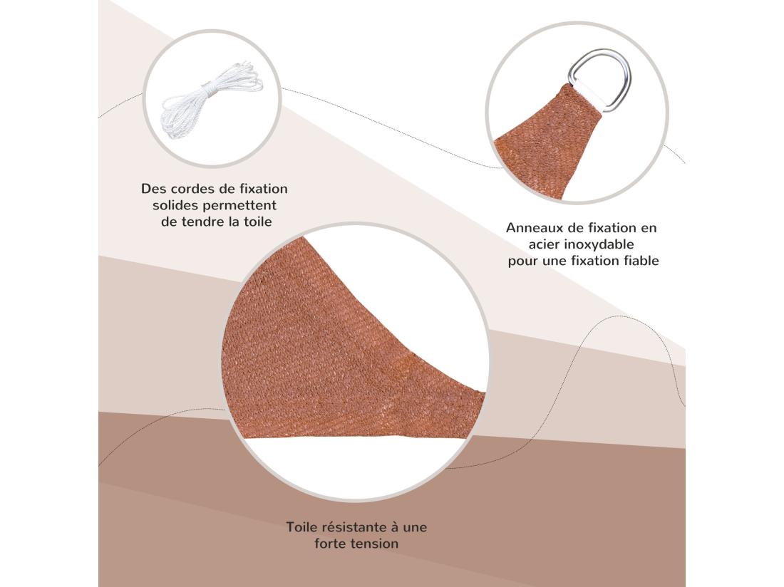 vente unique Voile d'ombrage rectangulaire 3 x 4 m polyéthylène haute densité résistant aux UV rouge