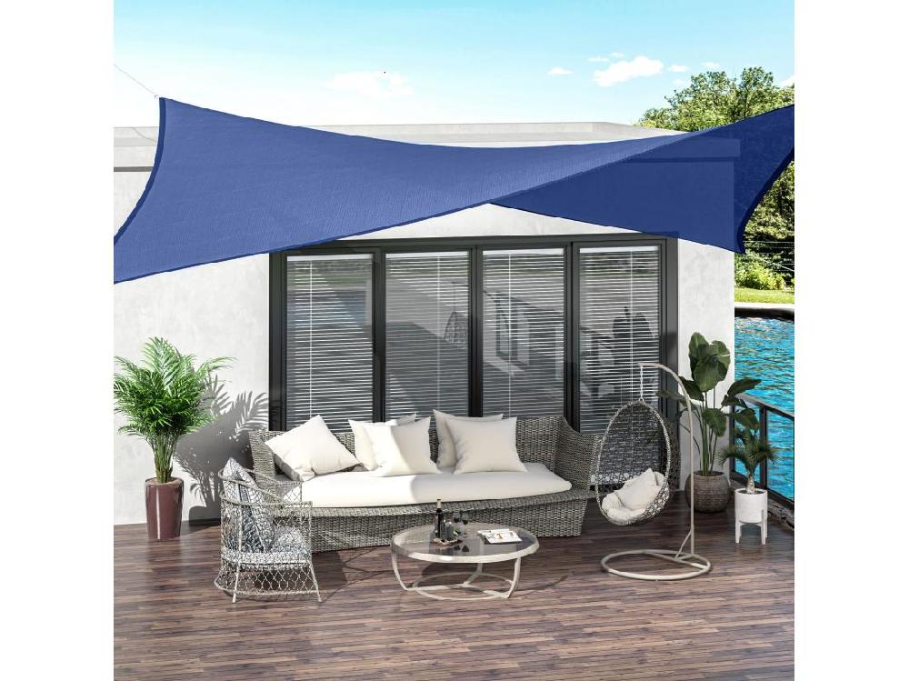 vente unique Voile d'ombrage rectangulaire anti-UV HDPE 4L x 3l m bleu