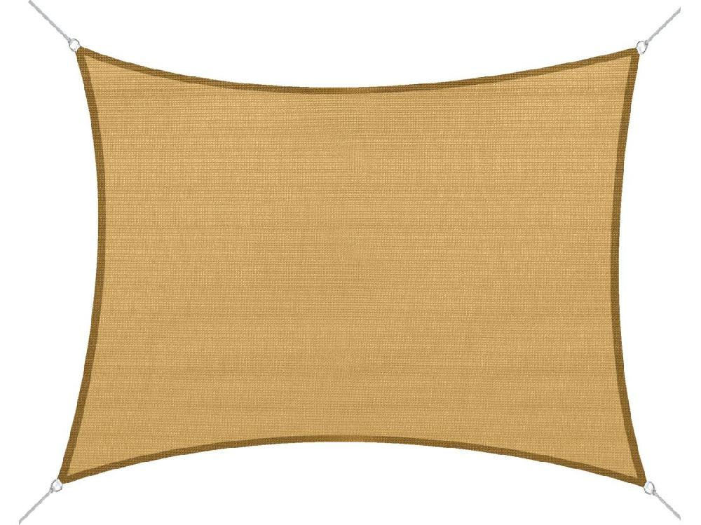 Vente Unique Voile D'ombrage Toile Solaire Rectangulaire 6L X 4l M HDPE Jaune